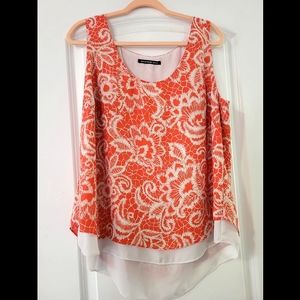 Dark Orange Sleeveless Blouse